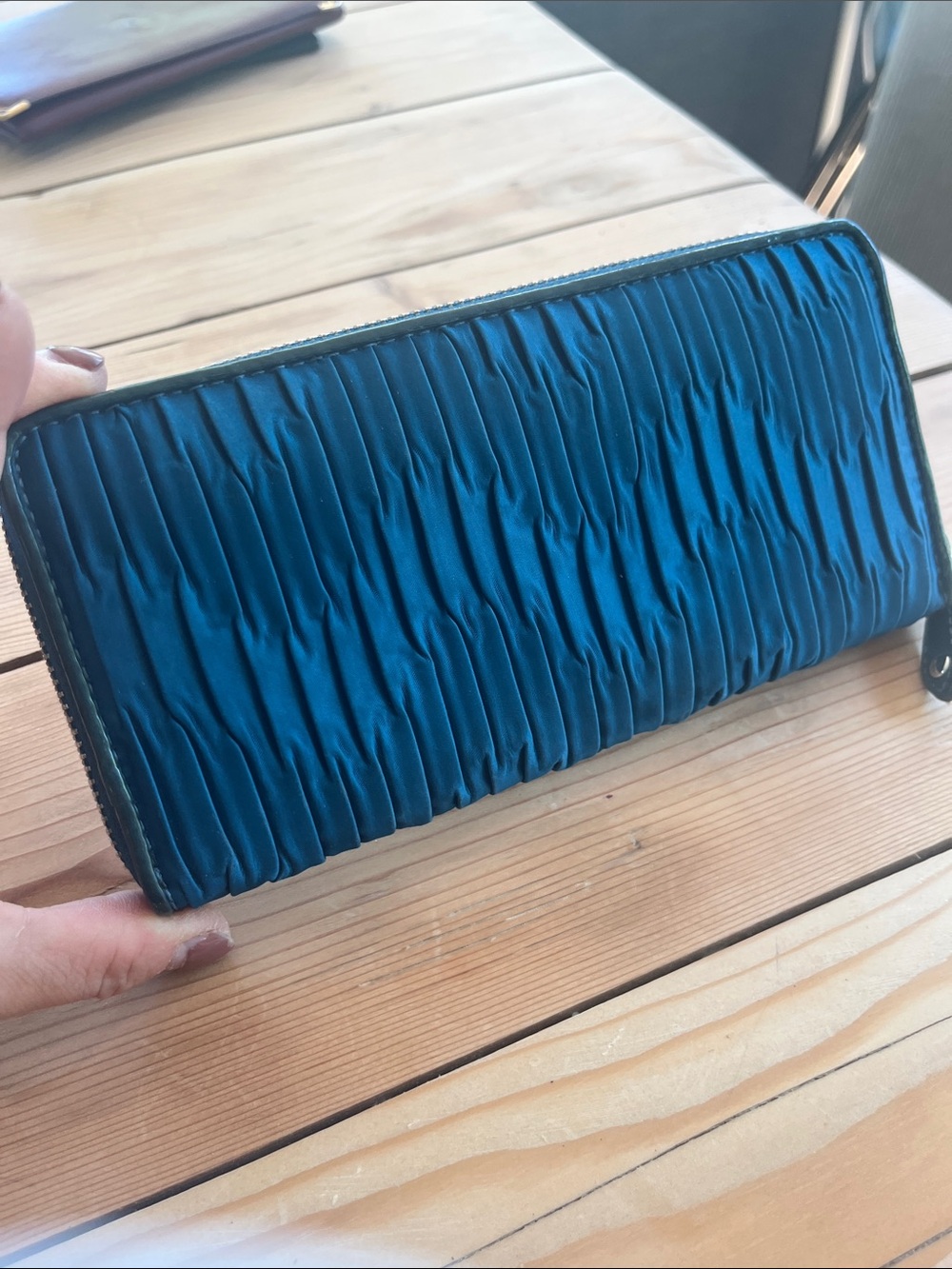 Coach Teal Fabric Wallet - Picture 2 of 8